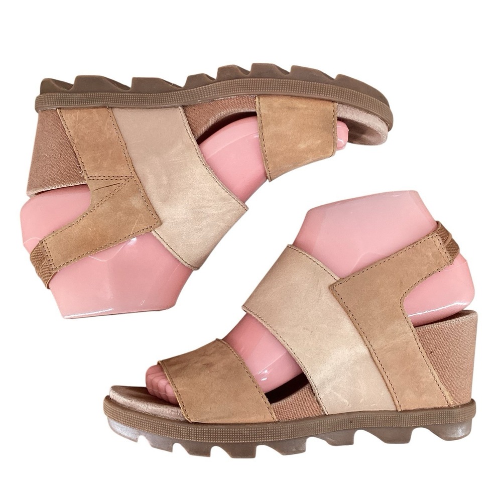 Sorel Sandals Size 7 Brown Wedge Heel Platform Slingback Ankle Strappy Open Toe - Picture 6 of 8